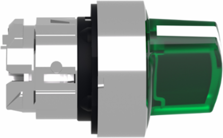 Harmony XB4 Illuminated Selector Switch Head, 22mm, Green Handle, IP69K