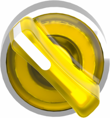 Head for illuminated selector switch, Harmony XB4, metal, yellow handle, 22mm, universal LED, 2 positions, stay put