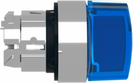 Harmony XB4 Illuminated Selector Switch Head, 22mm, Blue Handle, 3 Positions
