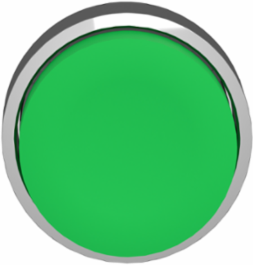 Harmony XB4 Projecting Green Metal Push Button Head, 22mm Spring Return