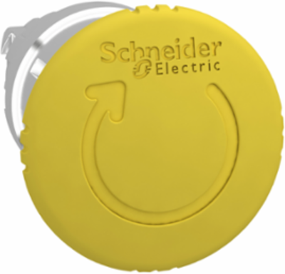 Harmony XB4 40mm Mushroom Push Button Head, Yellow, IP66, Latching