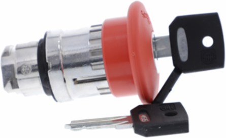 Harmony XB4 Emergency Stop Button, 40mm Red Mushroom, Key Release