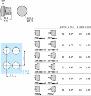 Harmony XB4 Pilot Light Head, 22mm, Orange, IP66, BA9s Base