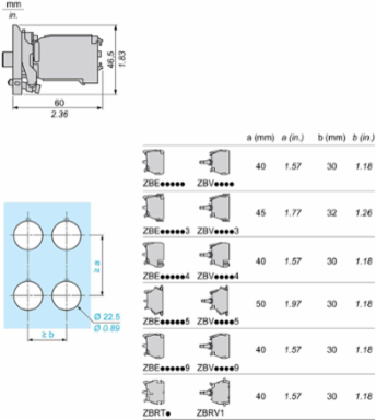 Harmony XB4 Light Block, 400V AC, BA9s Bulb, Metal, IP20, -40-55 C