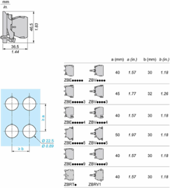 Harmony XB4 Light Block Assembly for BA9s Bulb, Metal, IP20, 22mm