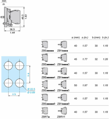 Harmony XB4 Light Block Assembly, 110-120V AC, Metal, Universal LED