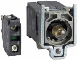 Harmony XB4 Complete Body/Contact Assembly with BA9s Bulb, 110-120V AC, 1 NO