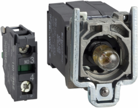 Harmony XB4 Complete Body/Contact Assembly with BA9s Incandescent Bulb, 220-240V, 1 NO