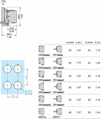 Harmony XB4 Light Block Assembly, Metal, BA9s, 250V, 1 NC
