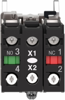 Harmony XB4 Light Block, Metal, 1 NO + 1 NC, BA9s Bulb, IP20