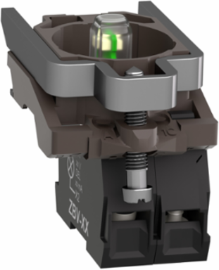 Harmony XB4 Metal Light Block Assembly with 1NO Contact, 24V AC/DC