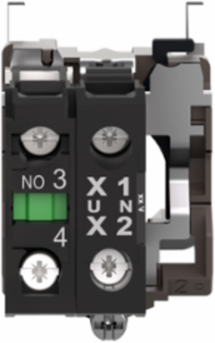 Harmony XB4 Metal Light Block Assembly with 1NO Contact, 24V AC/DC