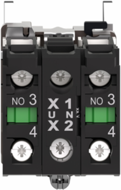 Harmony XB4 Complete Body Assembly with 24V AC/DC Universal LED, 2 NO Contacts