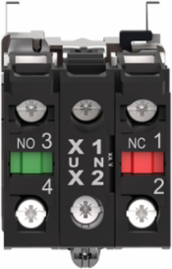 Harmony XB4 Complete Body Contact Assembly with Universal LED, 1NO + 1NC, 24V AC/DC