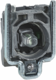 Light block with body fixing collar, Harmony XB4, metal, red, integral LED, 24V AC DC, 1NO+1NC