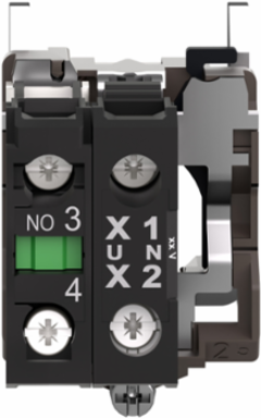 Harmony XB4 Light Block Assembly, 1NO, Metal, 230...240V AC