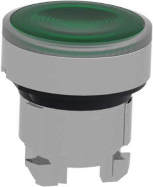 Harmony XB4 22mm Green Metal Flush LED Push Button Head, IP66 Rated