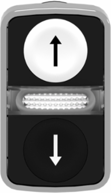 Harmony XB4 Illuminated Double Head Push Button 22mm, IP66, Metal, Spring Return