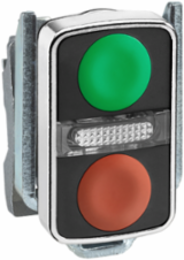 Harmony XB4 Double-Headed Push Button, 22mm, IP66, 1 Green & 1 Red