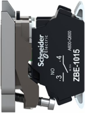 Harmony XB4 Single Contact Block, 1 NO, IP20, 30 mm Depth, Silver Alloy