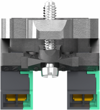 Harmony XB4 Single Contact Block, 2NO, Metal, 22mm, 62g