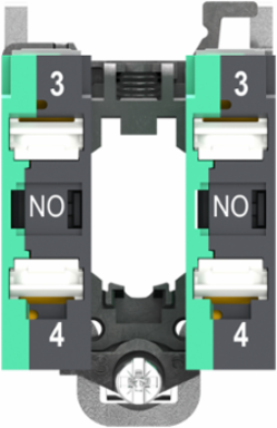 Harmony XB4 Single Contact Block, 2NO, Metal, 22mm, 62g