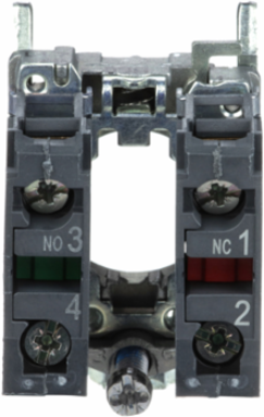 Harmony XB4 Metal Contact Block, 1NO+1NC, 30mm Width, IP20, 10A