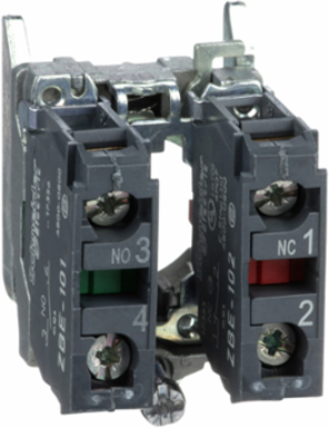 Harmony XB4 Metal Contact Block, 1NO+1NC, 30mm Width, IP20, 10A