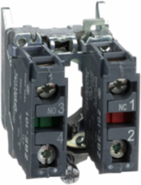 Harmony XB4 Metal Contact Block, 1NO+1NC, 30mm Width, IP20, 10A