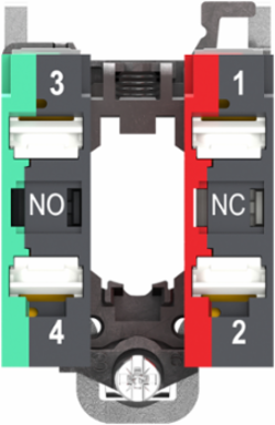 Harmony XB4 Single Contact Block with 1NO+1NC, IP20, -40 to 70 C, 30mm Depth