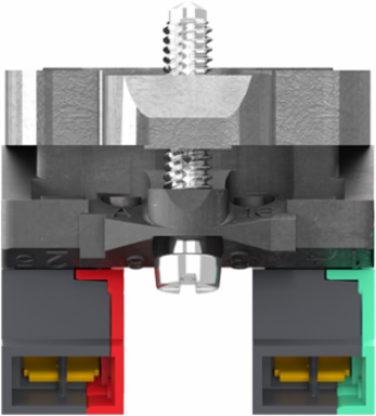 Harmony XB4 Single Contact Block with 1NO+1NC, IP20, -40 to 70 C, 30mm Depth