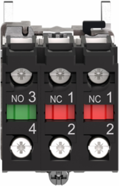 Harmony XB4 Single Contact Block with 1NO+1NC, IP20, -40 to 70 C, 30mm Depth