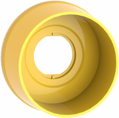 Yellow Plastic Round Guard for 40mm Emergency Stop, IK05, 63.5mm