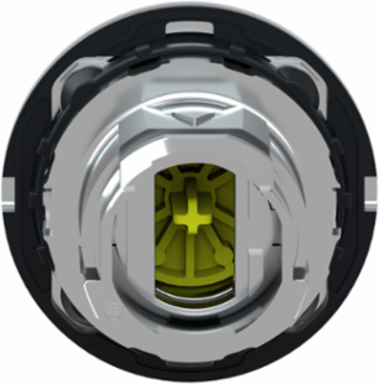 Harmony XB4 Flush Mount Push Button Head, 30 mm, Metal, Yellow, Spring Return