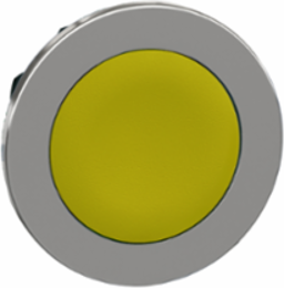 Harmony XB4 Flush Mount Push Button Head, 30 mm, Metal, Yellow, Spring Return