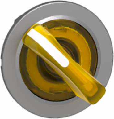 Harmony XB4 Illuminated Selector Switch Head, 30.5mm, Yellow Handle, IP69 Protection