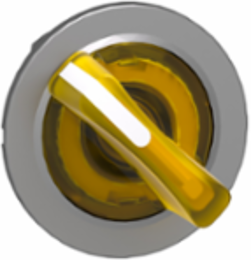 Harmony XB4 Illuminated Selector Switch Head, 30.5mm, Yellow Handle, IP69 Protection