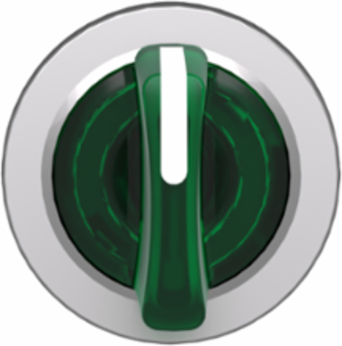 Harmony XB4 Illuminated Selector Switch Head, 30mm, Green Handle, 3 Positions
