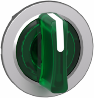 Harmony XB4 Illuminated Selector Switch Head, 30mm, Green Handle, 3 Positions