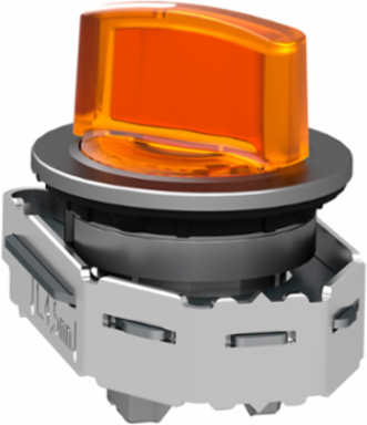 Harmony XB4 Illuminated Selector Switch Head, 30mm, Orange Handle, IP69 Protection