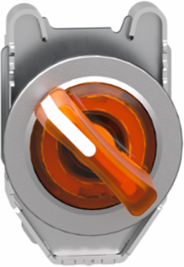 Harmony XB4 Illuminated Selector Switch Head, 30mm, Orange Handle, IP69 Protection