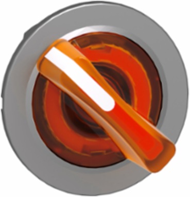 Harmony XB4 Illuminated Selector Switch Head, 30mm, Orange Handle, IP69 Protection