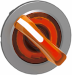 Harmony XB4 Illuminated Selector Switch Head, 30mm, Orange Handle, IP69 Protection