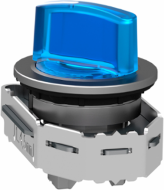 Harmony XB4 Illuminated Selector Switch Head, 30mm, Blue Handle, IP69 Protection