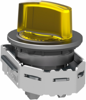 Harmony XB4 Illuminated Selector Switch Head, 30.5mm, Yellow, 2 Positions, IP69
