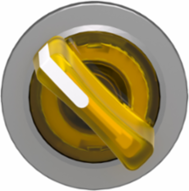 Harmony XB4 Illuminated Selector Switch Head, 30.5mm, Yellow, 2 Positions, IP69