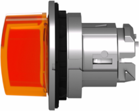 Harmony XB4 30.5mm Metal Head for Illuminated Selector Switch, Orange Handle, 3 Positions