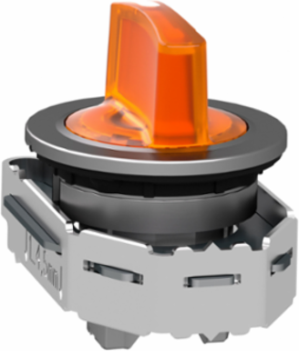 Harmony XB4 30.5mm Metal Head for Illuminated Selector Switch, Orange Handle, 3 Positions