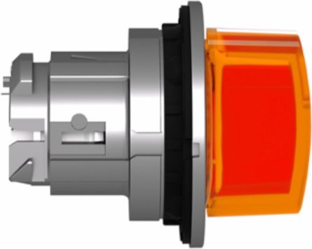 Harmony XB4 30.5mm Metal Head for Illuminated Selector Switch, Orange Handle, 3 Positions