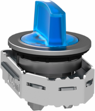 Harmony XB4 30mm Illuminated Selector Switch Head, Blue Handle, 3 Positions